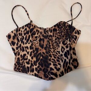 White Fox Leopard Print Women's Top